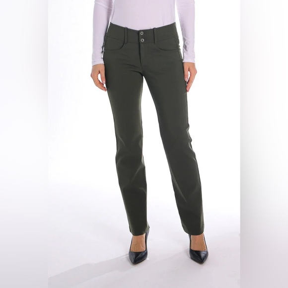 NWT BRENDA BEDDOME Straight Leg Pant 607A Houndstooth Black White Size 31 - Picture 2 of 11